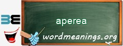 WordMeaning blackboard for aperea